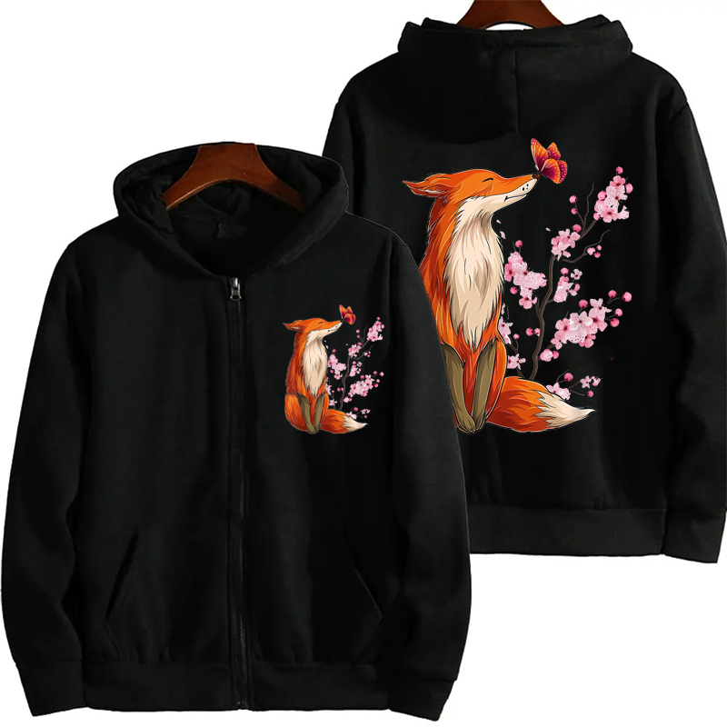 Vintage Zip Hoodie - Sudadera con capucha Y2K Grunge para