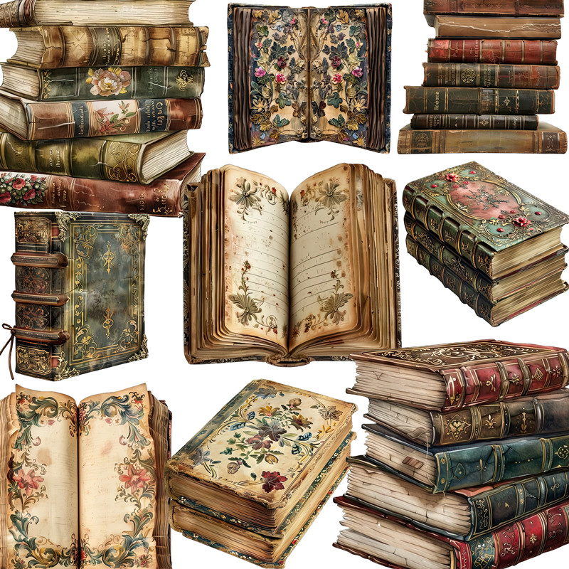 Vintage Collectible Books - 20 unids/pack pegatinas de libros Vintage