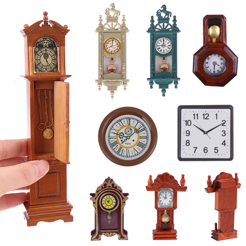 Vintage Collectible Dolls - Reloj de abuelo en miniatura de