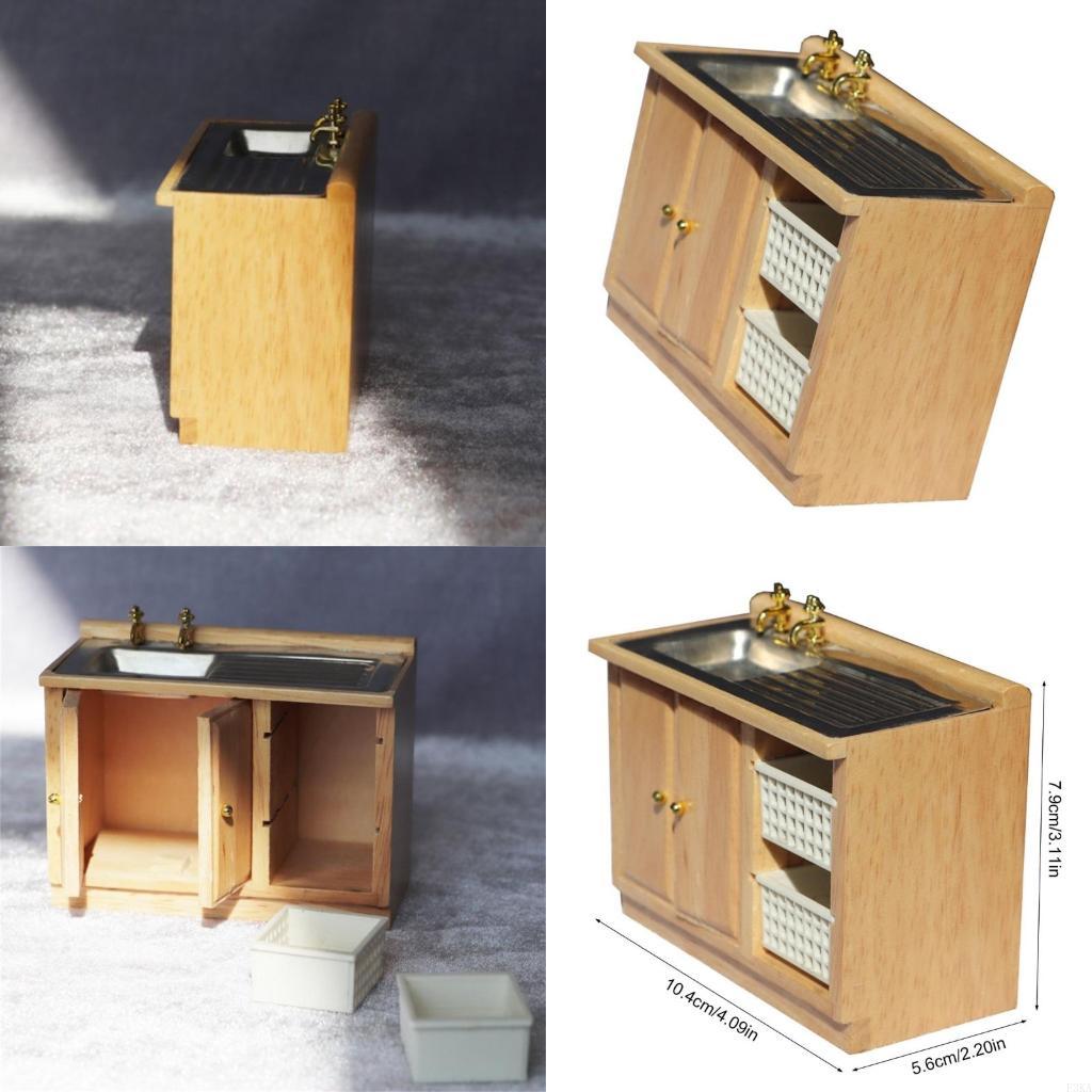Vintage Toys Collection - Gabinete fregadero en miniatura realista a