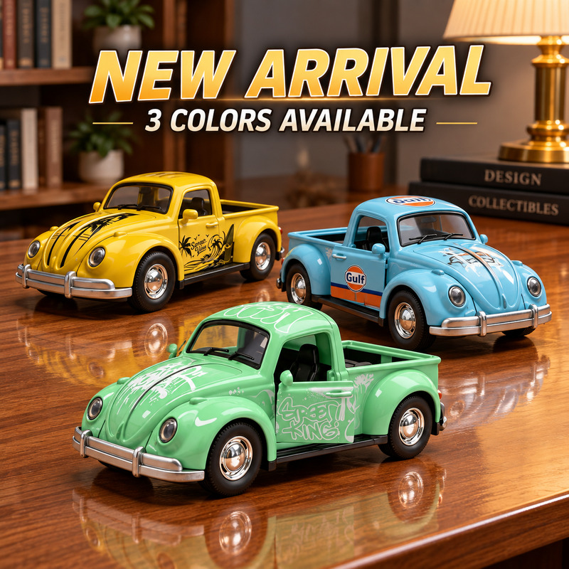 Vintage And Collectible - NUEVO Camioneta Estilo Escarabajo Vintage 1:36,