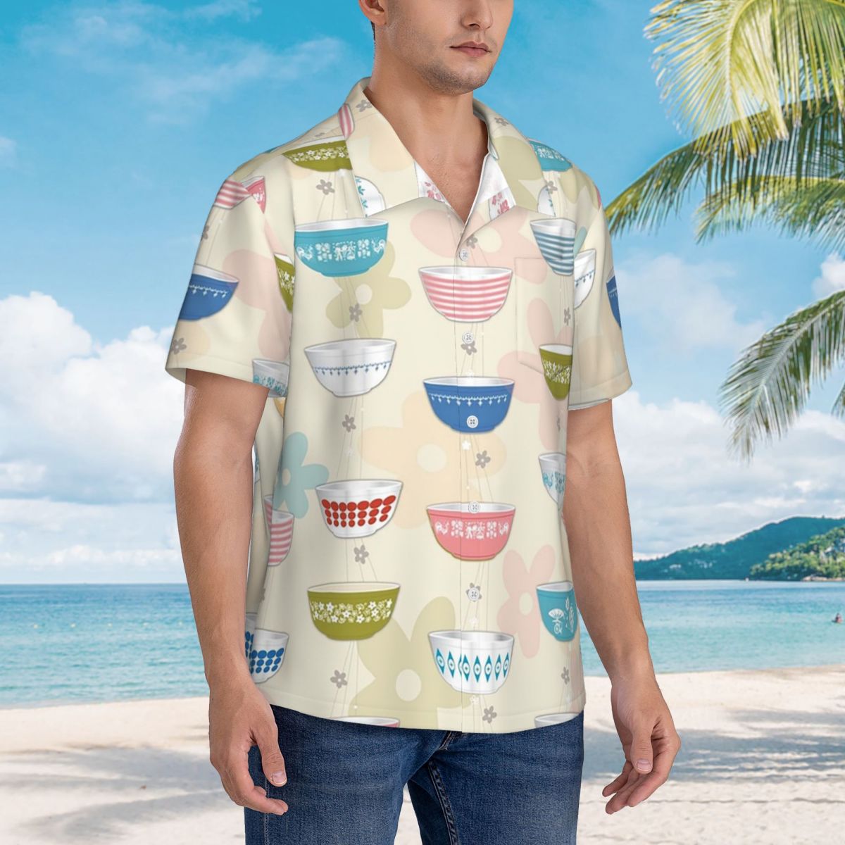 Vintage Collectible Pyrex - Camisas Hawaianas Vintage con Estampado de