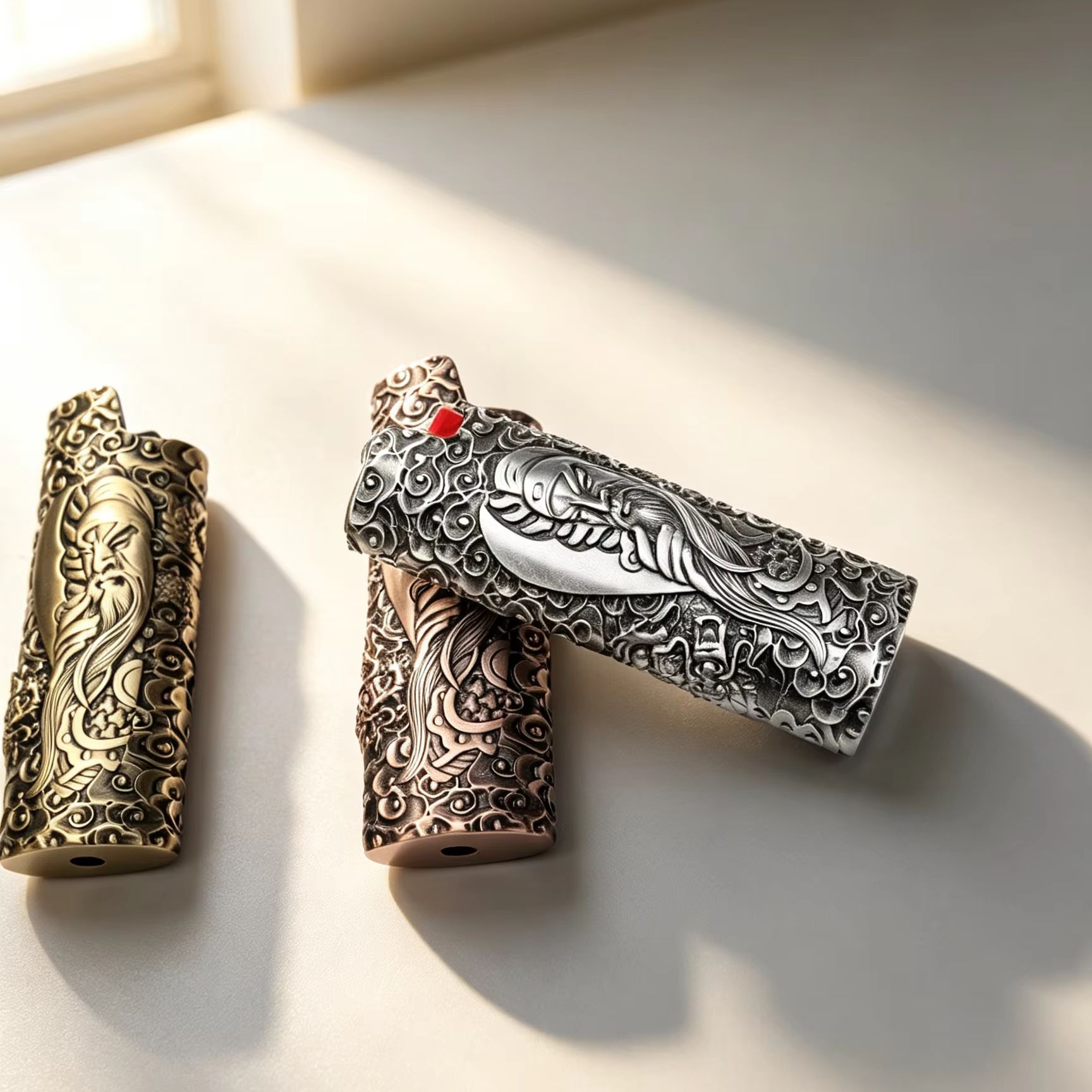 Vintage And Collectible - Estuche de Encendedor de Aleación de