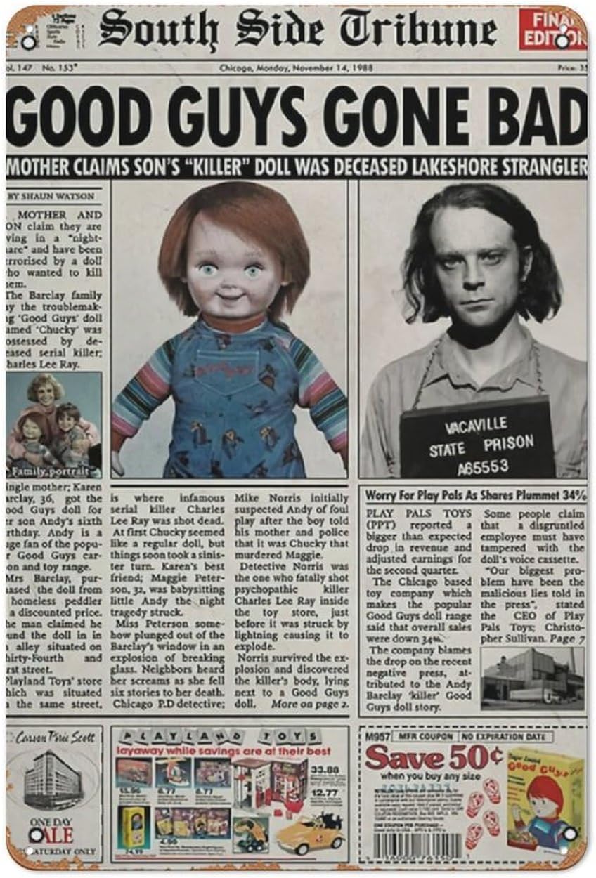 Collectible Vintage Newspapers - Póster de periódico Child S Play
