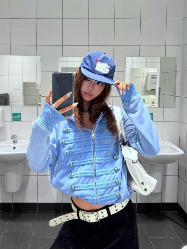 Abrigo de Moda Urbana Coreana, - Vintage Zip Hoodie reseña y precio