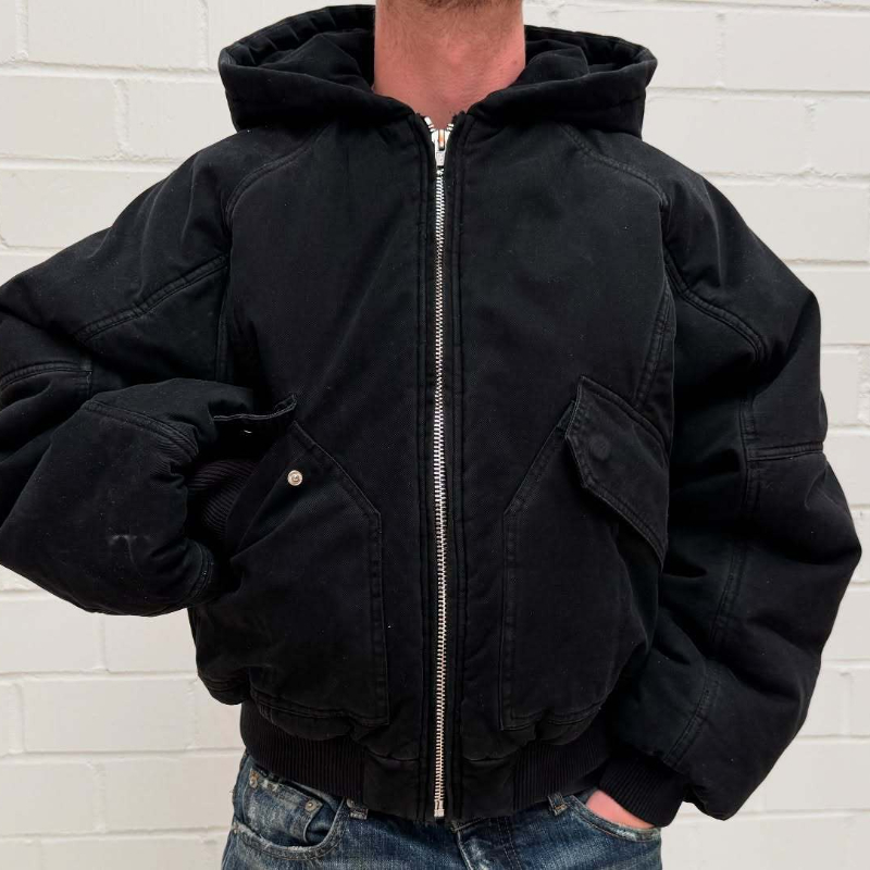 Chaqueta Bomber de lona de gra - Vintage Zip Hoodie reseña y precio