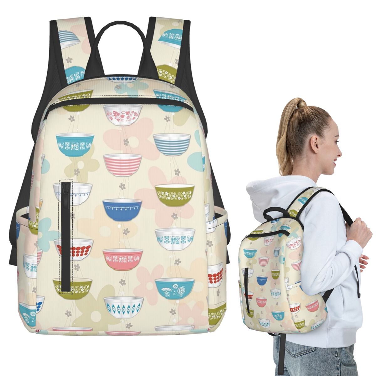 Mochila Vintage Pyrex Bowls Co - Vintage Collectible Pyrex reseña y precio