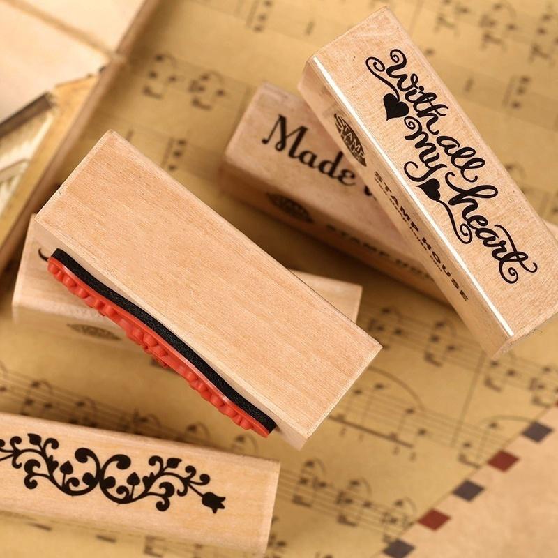 Sello de goma de madera con ti - Vintage Collectible Stamps reseña y precio